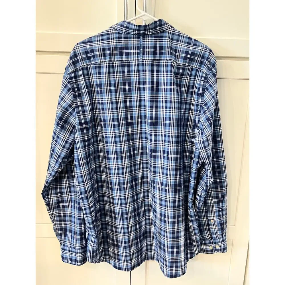 BANANA REPUBLIC Men's Button Down CAMDEN Dress Shirt XL Long Sleeve Plaid Blue